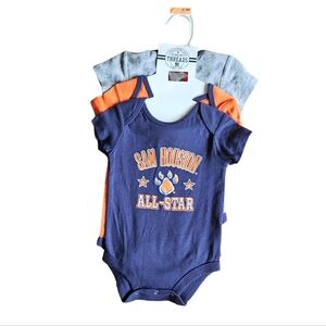Sam Houston State 3 piece Onesie set. 6 to 9 months NWT